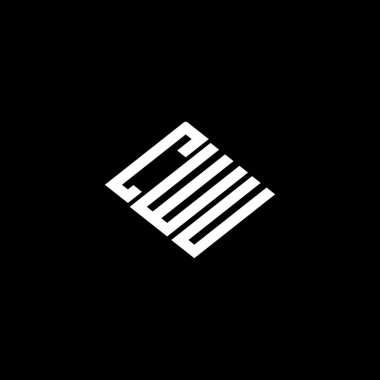 Siyah arkaplan üzerinde CWU harf logosu tasarımı. 