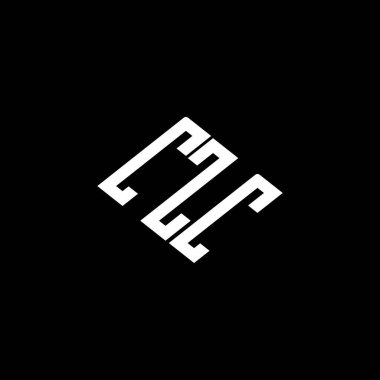 Siyah arkaplan üzerine CZC harf logosu tasarımı. 