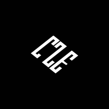 Siyah arkaplanda CZE harf logosu tasarımı. 