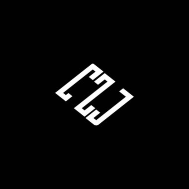 Siyah arkaplan üzerine CZJ harf logosu tasarımı. 
