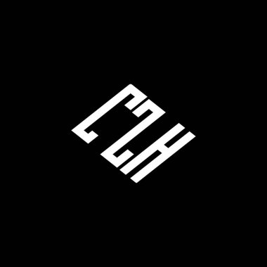 Siyah arkaplanda CZH harf logosu tasarımı. 