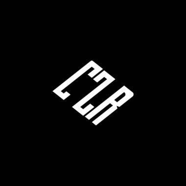 Siyah arkaplan üzerine CZR harf logosu tasarımı. 