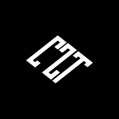 Siyah arkaplanda CZT harf logosu tasarımı. 