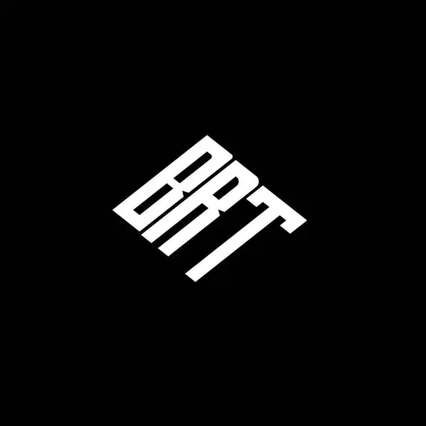 Siyah arkaplanda BRT harfi logo tasarımı. 