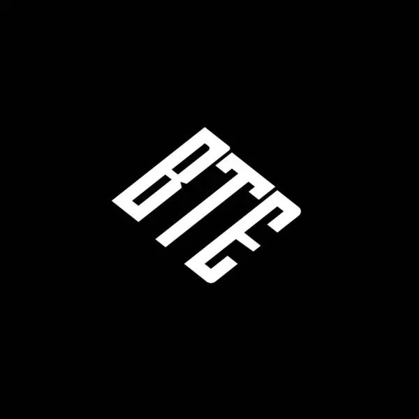Siyah arkaplan üzerine BTE harfi logo tasarımı. 