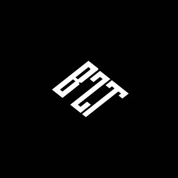 Siyah arkaplanda BZT harf logosu tasarımı. 