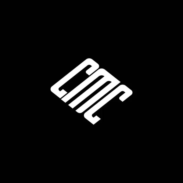 Siyah arkaplan üzerine CMC harf logosu tasarımı. 