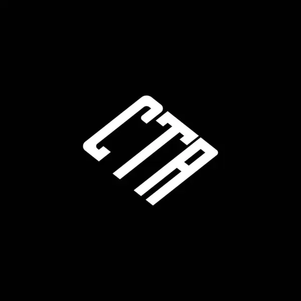Siyah arkaplanda CTA harf logosu tasarımı. 
