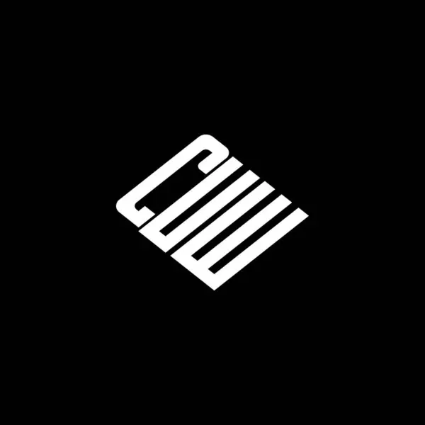 Siyah arkaplanda CUW harf logosu tasarımı. 