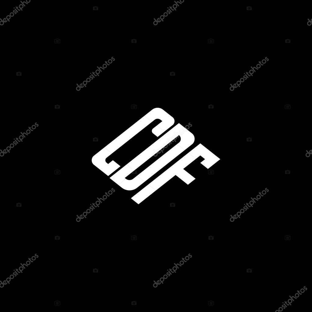 CDF letter logo design on black background.