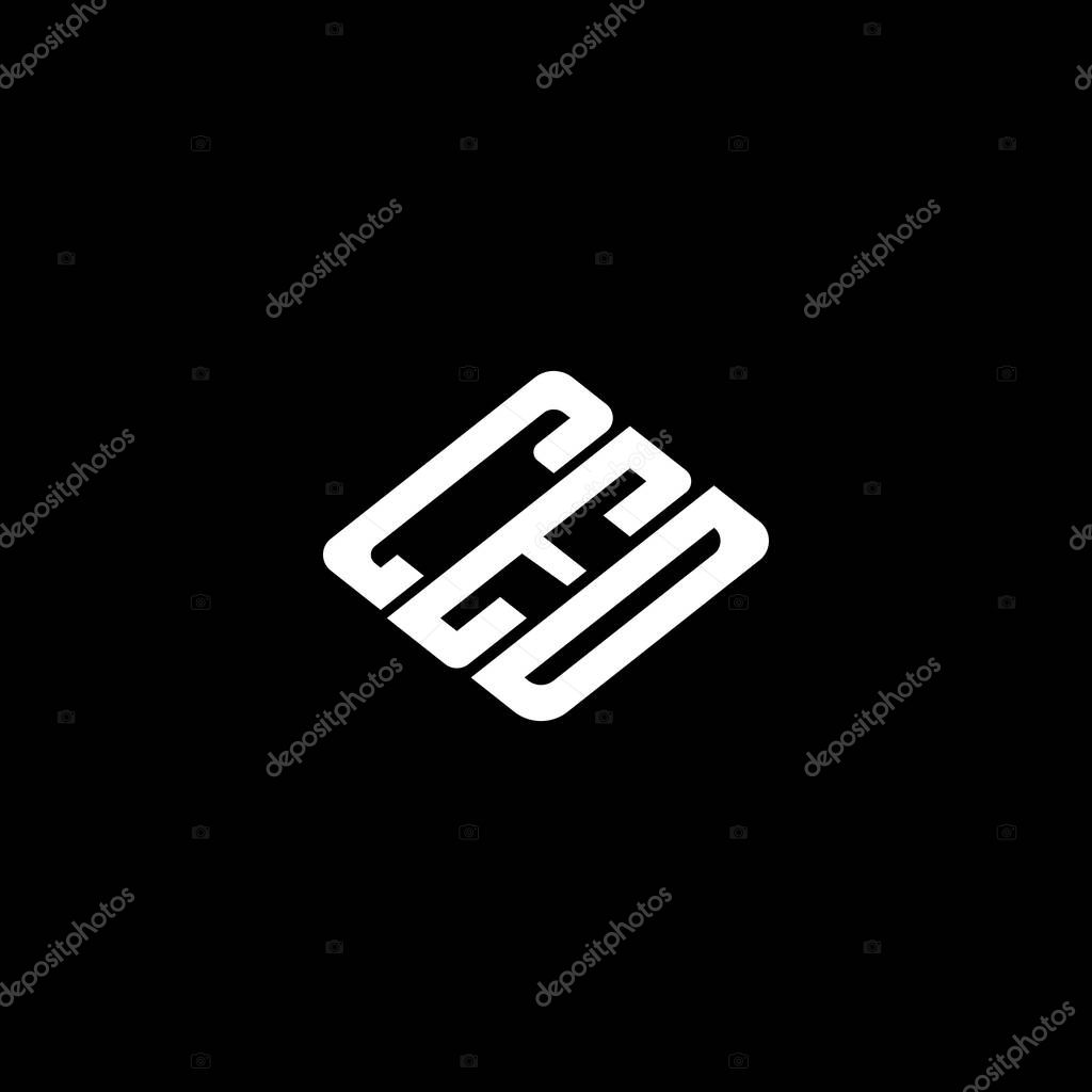 CED letter logo design on black background.