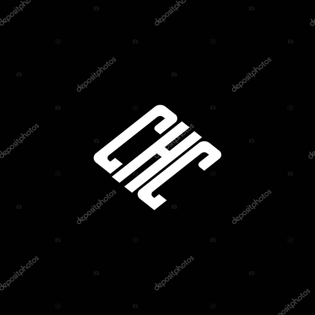 CHC letter logo design on black background.