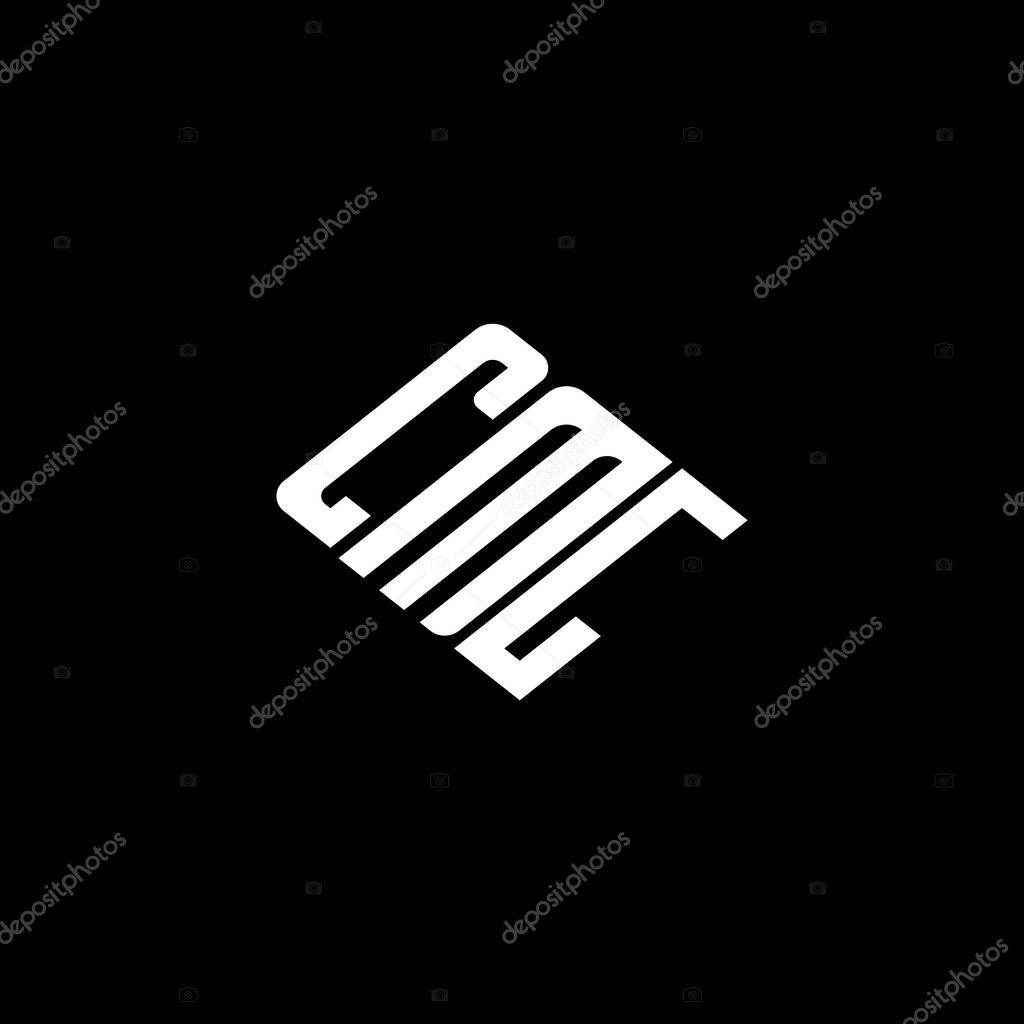 CMG letter logo design on black background.