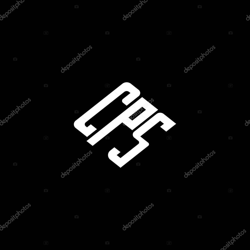 CPS letter logo design on black background.