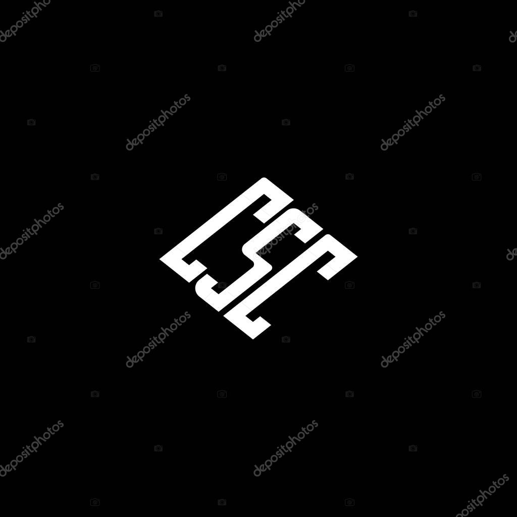 CSC letter logo design on black background.