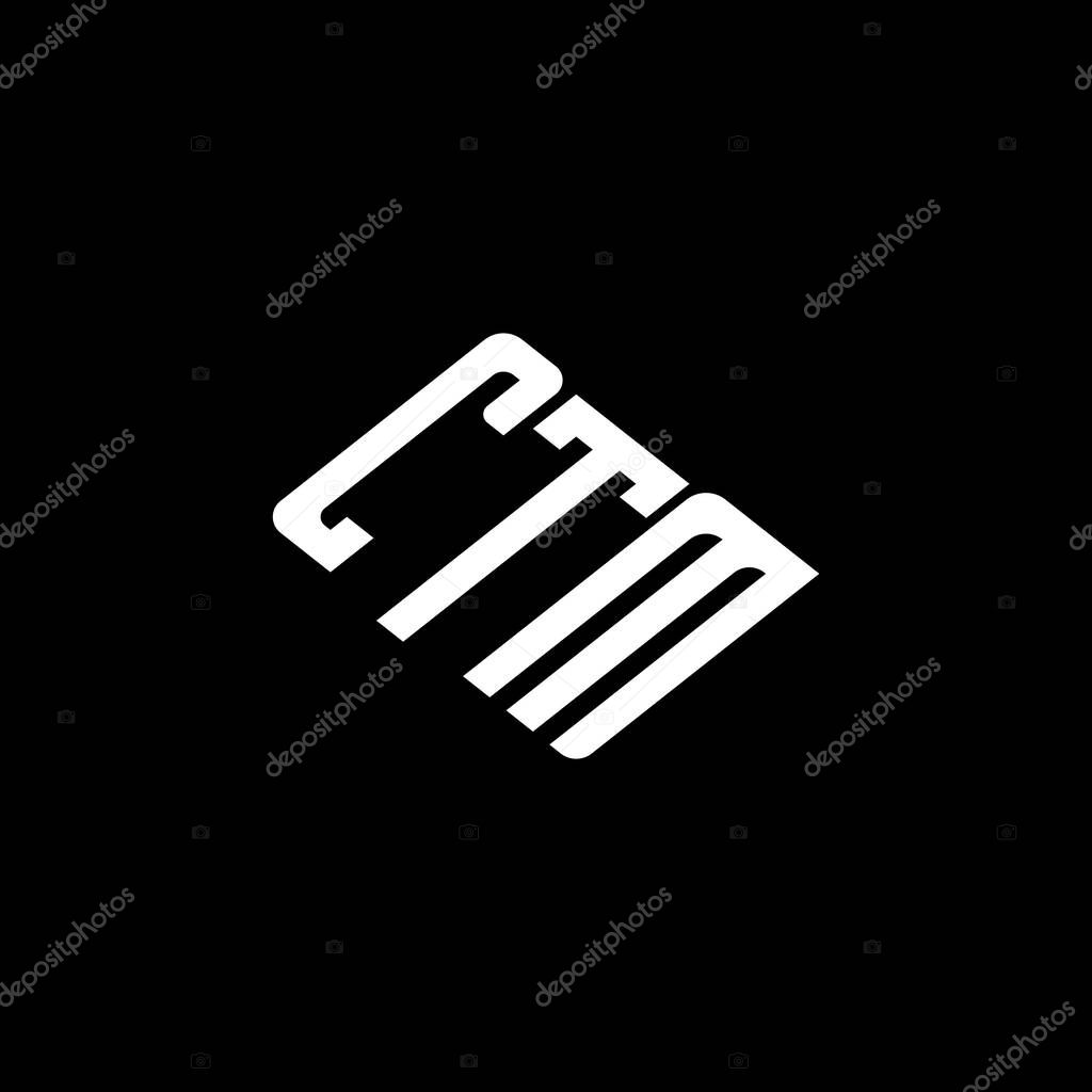 CTM letter logo design on black background.