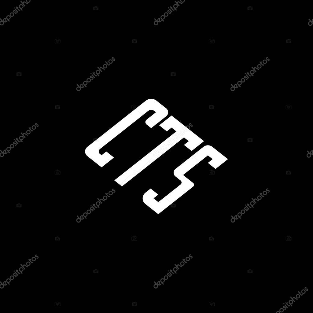 CTS letter logo design on black background.