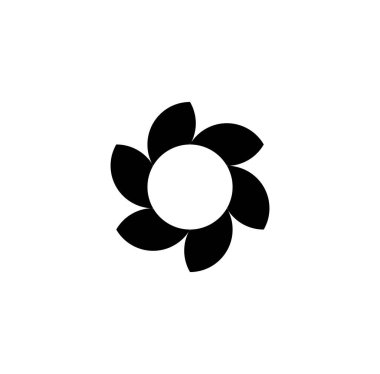 Çiçek ikonu logosu tasarımı. Basit düz vektör illüstrasyonu. Soyut çiçek ikonu vektör illüstrasyonu.