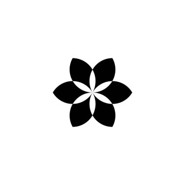 Çiçek ikonu logosu tasarımı. Basit düz vektör illüstrasyonu. Soyut çiçek ikonu vektör illüstrasyonu.