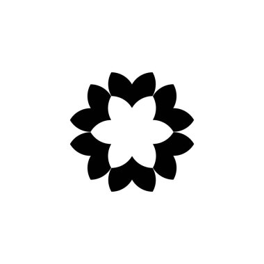 Çiçek ikonu logosu tasarımı. Basit düz vektör illüstrasyonu. Soyut çiçek ikonu vektör illüstrasyonu.
