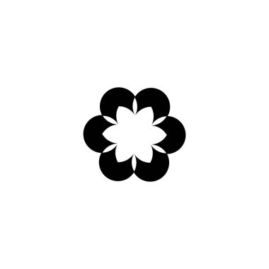 Çiçek ikonu logosu tasarımı. Basit düz vektör illüstrasyonu. Soyut çiçek ikonu vektör illüstrasyonu.