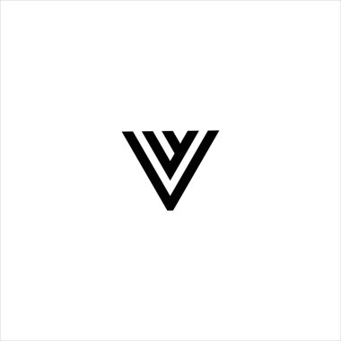 VF Siyah Minimalist Logo Şablonu. VF Harf Logo Tasarım Vektörü