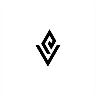 VG Siyah Minimalist Logo Şablonu. VG Harf Logo Tasarım Vektörü