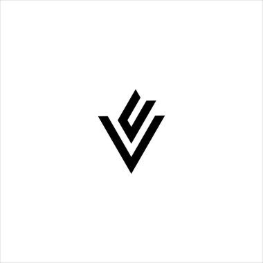 UV Black Minimalist Logo Şablonu. UV Harf Logosu Tasarım Vektörü.