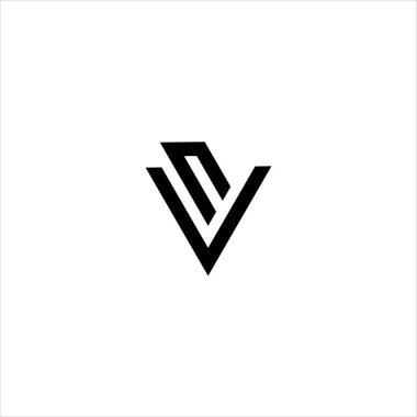 VN Siyah Minimalist Logo Şablonu. VN Harf Logo Tasarım Vektörü