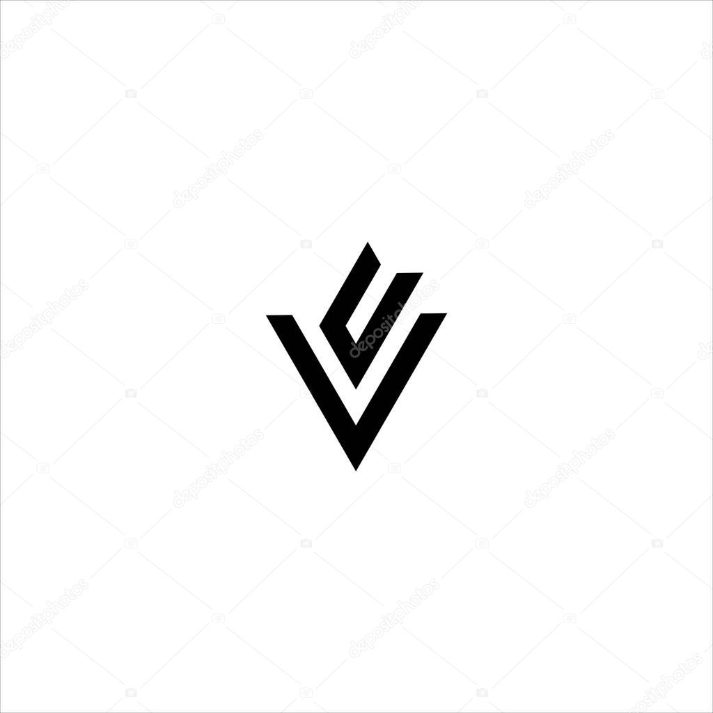 UV Black Minimalist Monogram Logo Template.UV Letter Logo design vector.