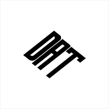 Yenilikçi veri analizi ve dijital dönüşüm markalaşması için geometrik çizgiler içeren modern soyut DAT logo tasarımı