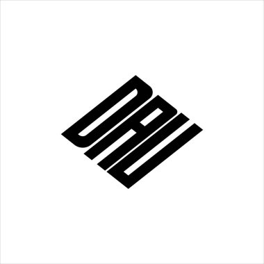 Yenilikçi veri analizi ve dijital dönüşüm markalaşması için geometrik çizgiler içeren modern soyut DAU logo tasarımı