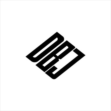 Yenilikçi veri analizi ve dijital dönüşüm markalaşması için geometrik çizgiler içeren modern soyut DBJ logo tasarımı