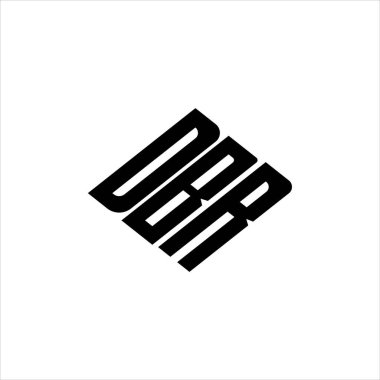 Yenilikçi veri analizi ve dijital dönüşüm markalaşması için geometrik çizgiler içeren modern soyut DBR logo tasarımı