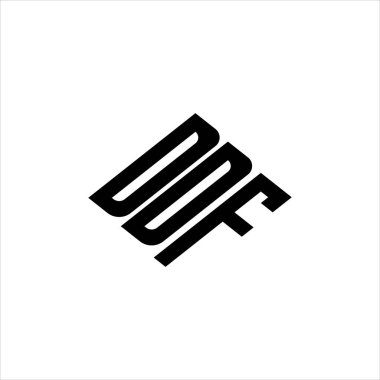 Yenilikçi veri analizi ve dijital dönüşüm markalaşması için geometrik çizgiler içeren modern soyut DDF logo tasarımı