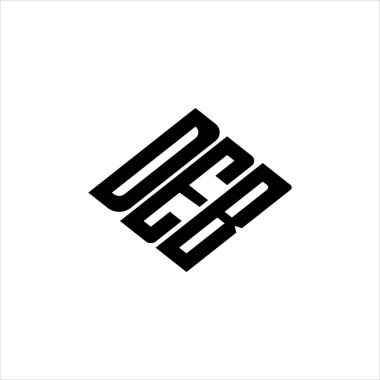  Yenilikçi veri analizi ve dijital dönüşüm markalaşması için geometrik çizgiler içeren modern soyut DEB logo tasarımı