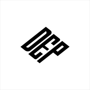 Yenilikçi veri analizi ve dijital dönüşüm markalaşması için geometrik çizgiler içeren modern soyut DEP logo tasarımı