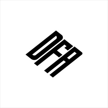  Yenilikçi veri analizi ve dijital dönüşüm markalaşması için geometrik çizgiler içeren modern soyut DFA logo tasarımı