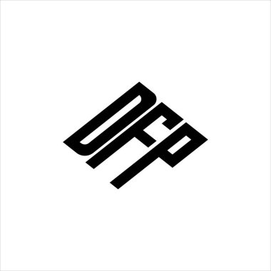  Yenilikçi veri analizi ve dijital dönüşüm markalaşması için geometrik çizgiler içeren modern soyut DFP logo tasarımı