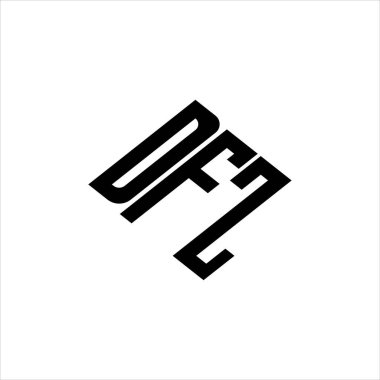  Yenilikçi veri analizi ve dijital dönüşüm markalaşması için geometrik çizgiler içeren modern soyut DFZ logo tasarımı