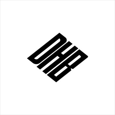  Yenilikçi veri analizi ve dijital dönüşüm markalaşması için geometrik çizgiler içeren modern soyut DHB logo tasarımı