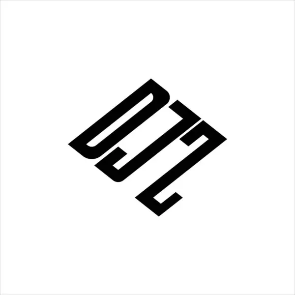  Yenilikçi veri analizi ve dijital dönüşüm markalaşması için geometrik çizgiler içeren modern soyut DJZ logo tasarımı