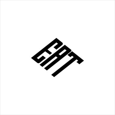 Yenilikçi veri analizi ve dijital dönüşüm markalaşması için geometrik çizgiler içeren modern soyut EAT logo tasarımı