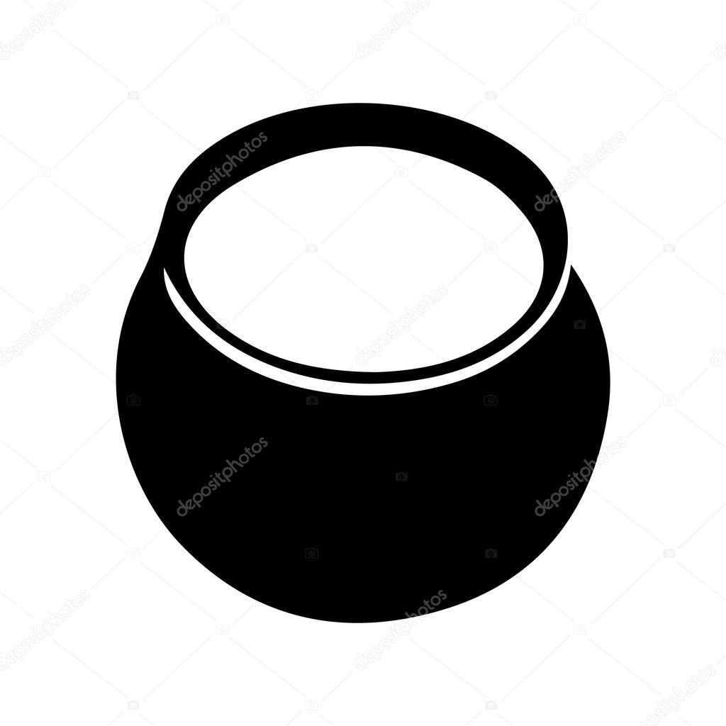 Simple Vector Illustration of a Filled Pot or Bowl