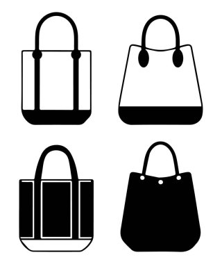 Minimalist Taşıma Torbası Simgesi Moda ve Markalaşma için Şık El Çantası Siluetleri