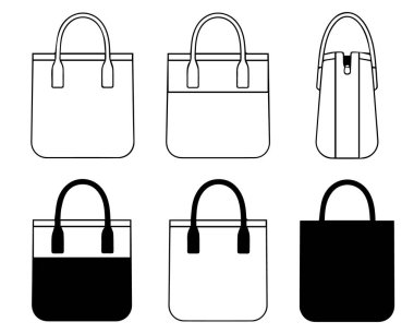 Minimalist Taşıma Torbası Simgesi Moda ve Markalaşma için Şık El Çantası Siluetleri