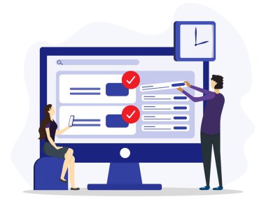 Takım ofisi iş planı konsepti yapar. Genç bir kadın sandalyede oturuyor ve torpido gözünde görev listesi hazırlayan bir adamı arıyor. Proje planlaması, zaman çalışması, takım çalışması. 