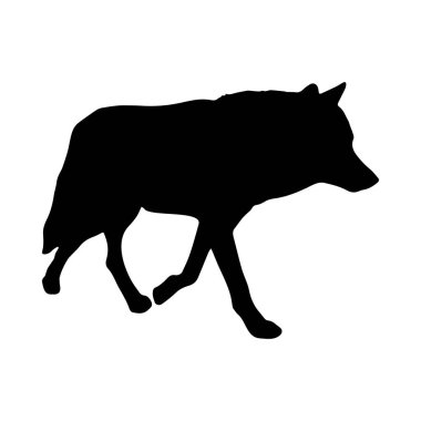 Bir Kurt Yürüyüşü 'nün Silueti Vahşi Hayvan Vektörü Grafiği