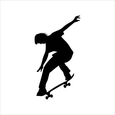 Skateboardcunun Silueti Bir Trick Extreme Sports Action Vuruşu Yapıyor