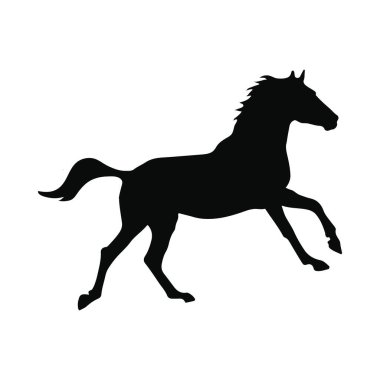 Görkemli Dörtnala At Silueti Dinamik Vektör Grafiği